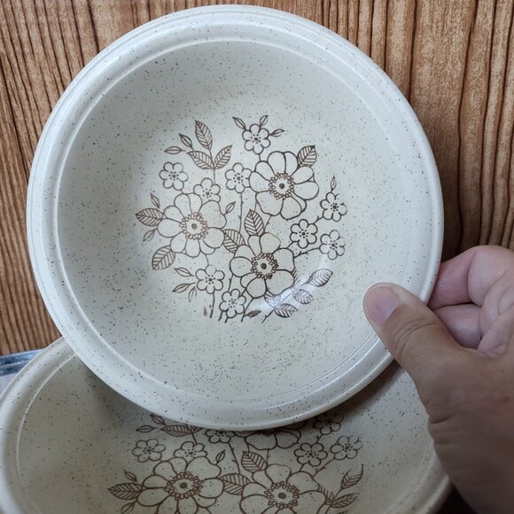 2 Vintage Stoneware 6" Bowls John Tams Limited " Banquet Poppy" - Picture 3 of 11